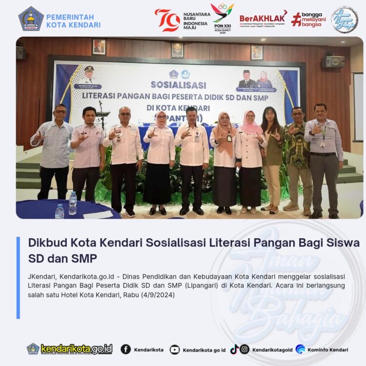 Dikbud Kota Kendari Sosialisasi Literasi Pangan Bagi Siswa SD dan SMP