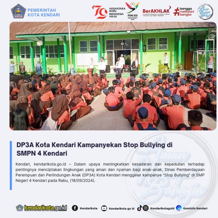 DP3A Kota Kendari Kampanyekan Stop Bullying di SMPN 4 Kendari
