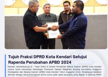Tujuh Fraksi DPRD Kota Kendari Setujui Raperda Perubahan APBD 2024