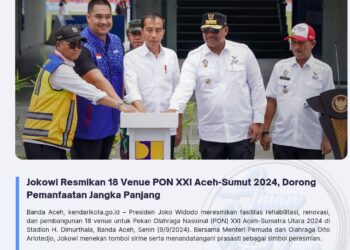 Jokowi Resmikan 18 Venue PON XXI Aceh-Sumut 2024, Dorong Pemanfaatan Jangka Panjang