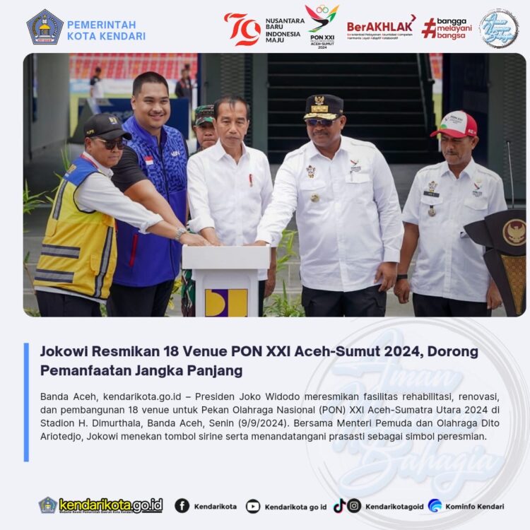 Jokowi Resmikan 18 Venue PON XXI Aceh-Sumut 2024, Dorong Pemanfaatan Jangka Panjang