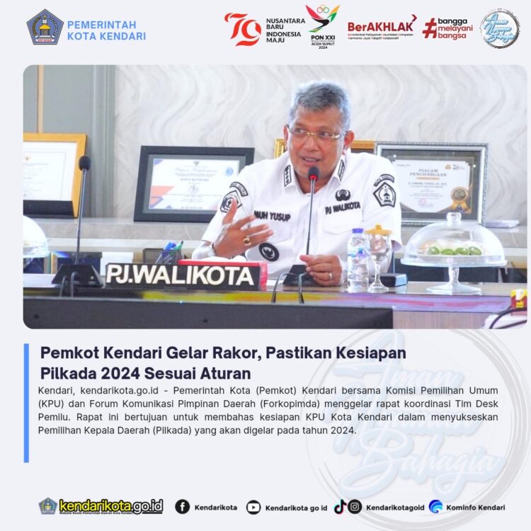 Pemkot Kendari Gelar Rakor, Pastikan Kesiapan Pilkada 2024 Sesuai Aturan