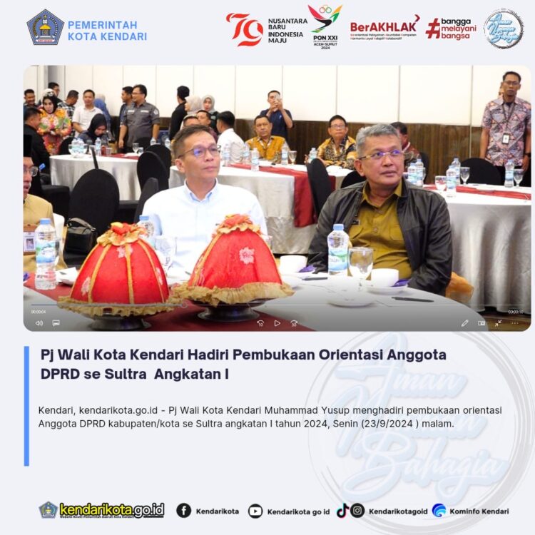 Pj Wali Kota Kendari Hadiri Pembukaan Orientasi Anggota DPRD se Sultra Angkatan I
