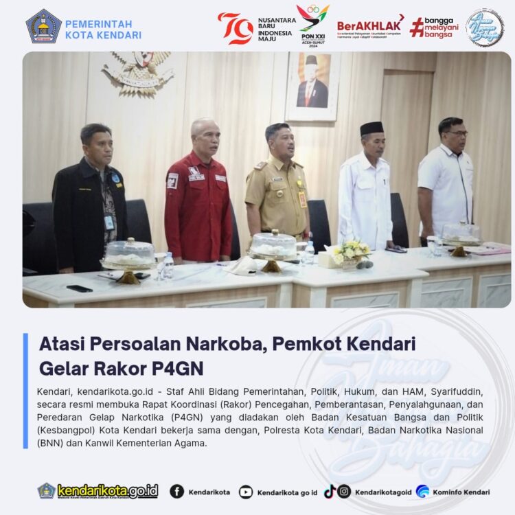 Atasi Persoalan Narkoba, Pemkot Kendari Gelar Rakor P4GN