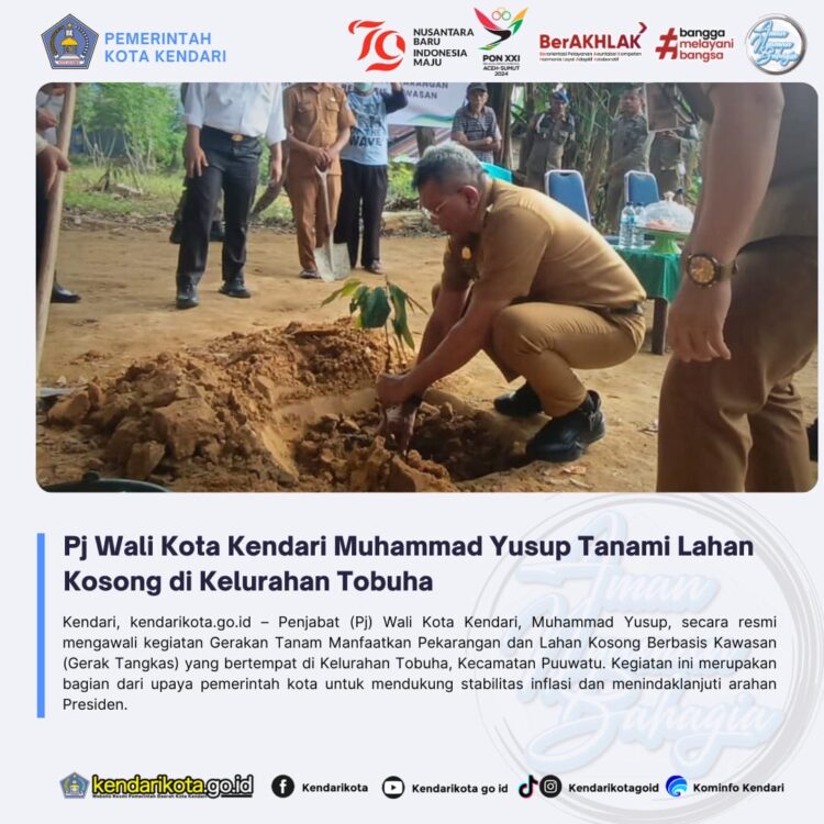 Pj Wali Kota Kendari Muhammad Yusup Tanami Lahan Kosong di Kelurahan Tobuha