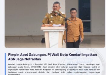 Pimpin Apel Gabungan, Pj Wali Kota Kendari Ingatkan ASN Jaga Netralitas