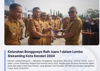 Kelurahan Bonggoeya Raih Juara 1 dalam Lomba Siskamling Kota Kendari 2024