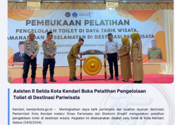 Asisten II Setda Kota Kendari Buka Pelatihan Pengelolaan Toilet di Destinasi Pariwisata
