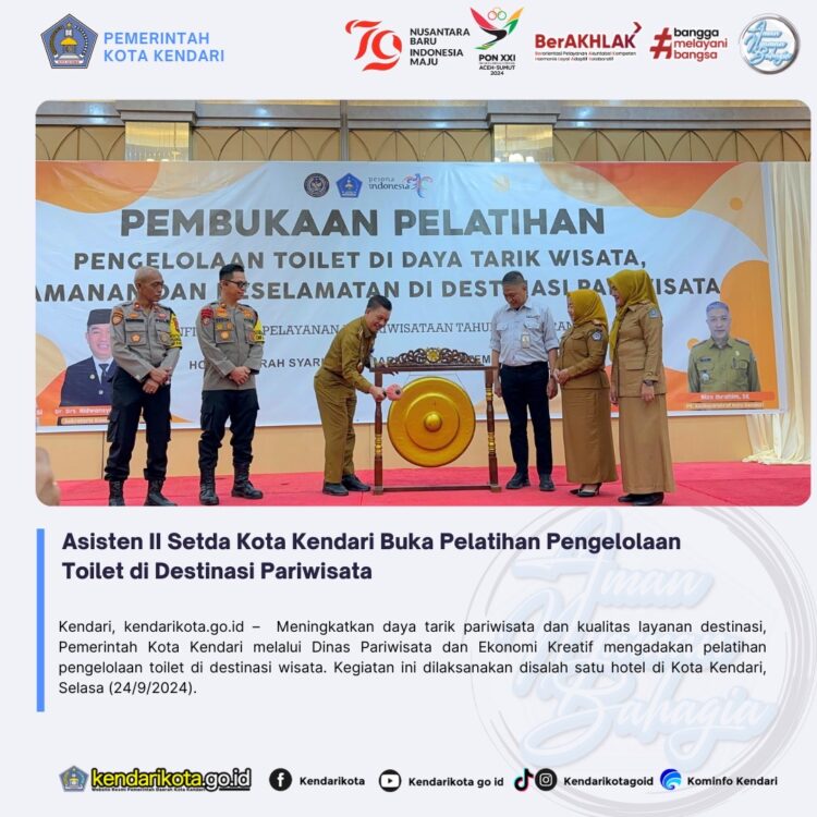Asisten II Setda Kota Kendari Buka Pelatihan Pengelolaan Toilet di Destinasi Pariwisata