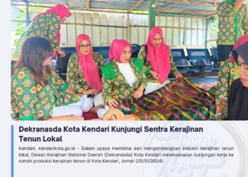 Dekranasda Kota Kendari Kunjungi Sentra Kerajinan Tenun Lokal