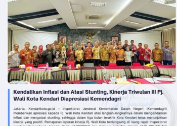 Kendalikan Inflasi dan Atasi Stunting, Kinerja Triwulan III Pj Wali Kota Kendari Diapresiasi Kemendagri
