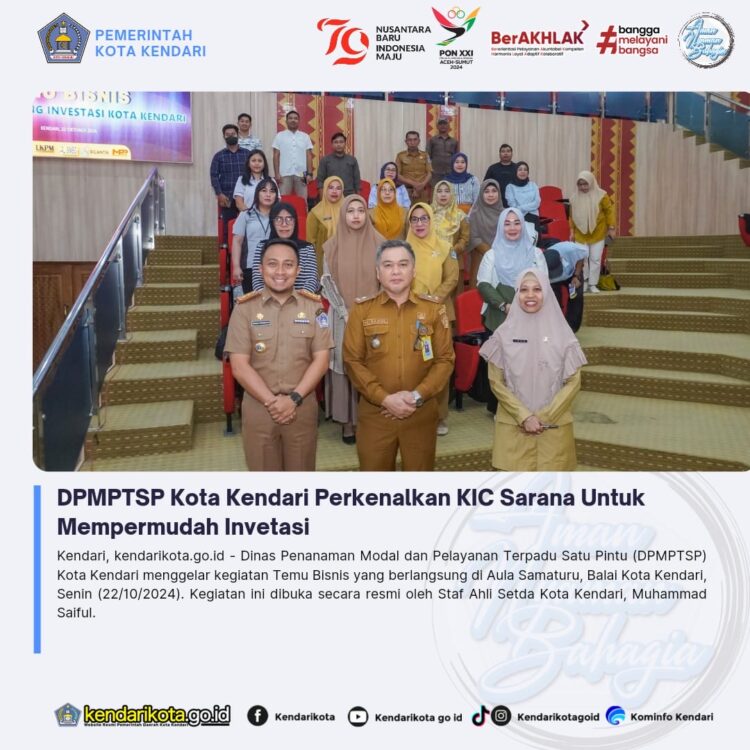 DPMPTSP Kota Kendari Perkenalkan KIC Sarana Untuk Mempermudah Invetasi