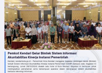 Pemkot Kendari Gelar Bimtek Sistem Informasi Akuntabilitas Kinerja Instansi Pemerintah