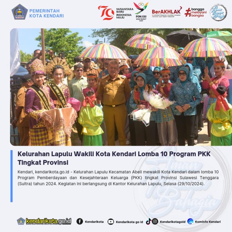 Kelurahan Lapulu Wakili Kota Kendari Lomba 10 Program PKK Tingkat Provinsi