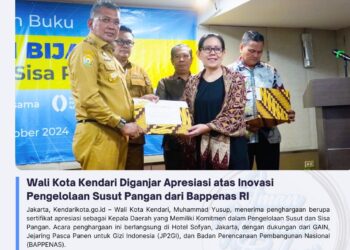 Wali Kota Kendari Diganjar Apresiasi atas Inovasi Pengelolaan Susut Pangan dari Bappenas RI