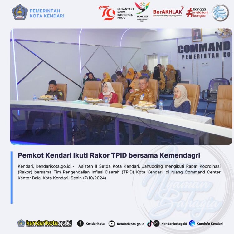 Pemkot Kendari Ikuti Rakor TPID bersama Kemendagri