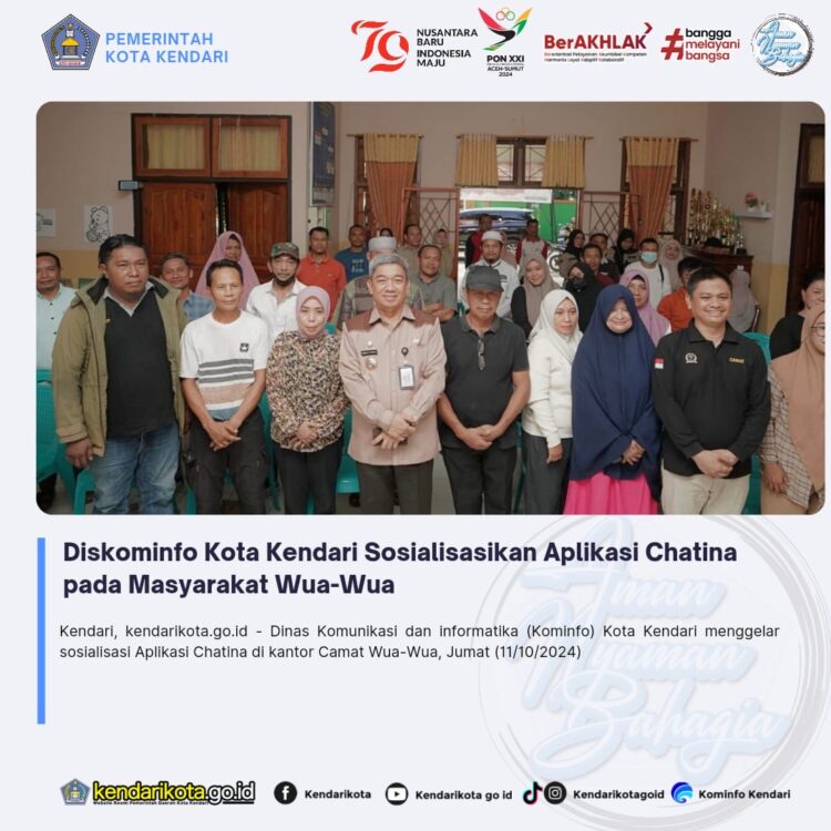Diskominfo Kota Kendari Sosialisasikan Aplikasi Chatina pada Masyarakat Wua-Wua