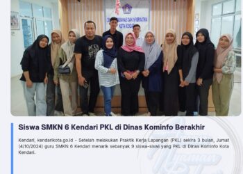 Siswa SMKN 6 Kendari PKL di Dinas Kominfo Berakhir