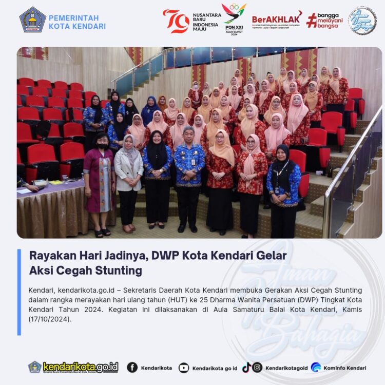 Rayakan Hari Jadinya, DWP Kota Kendari Gelar Aksi Cegah Stunting