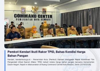 Pemkot Kendari Ikuti Rakor TPID, Bahas Kondisi Harga Bahan Pangan