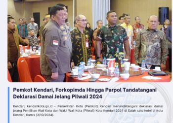 Pemkot Kendari, Forkopimda Hingga Parpol Tandatangani Deklarasi Damai Jelang Pilwali 2024