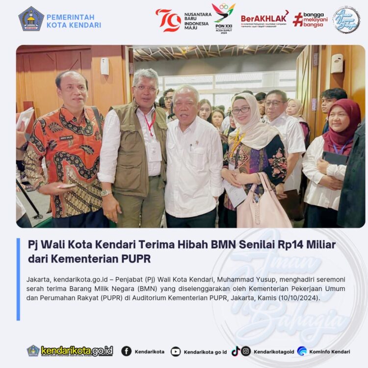 Pj Wali Kota Kendari Terima Hibah BMN Senilai Rp14 Miliar dari Kementerian PUPR