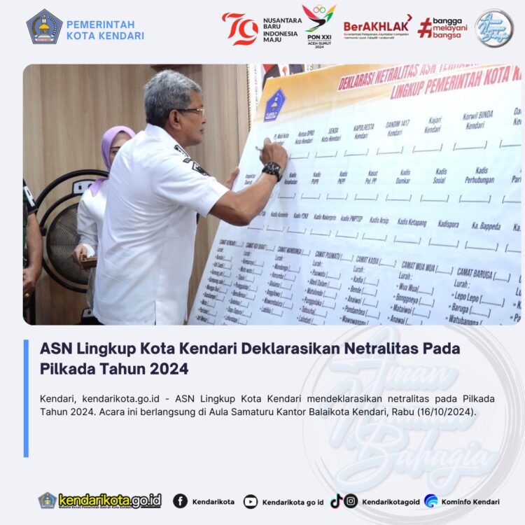 ASN Lingkup Kota Kendari Deklarasikan Netralitas pada Pilkada Tahun 2024