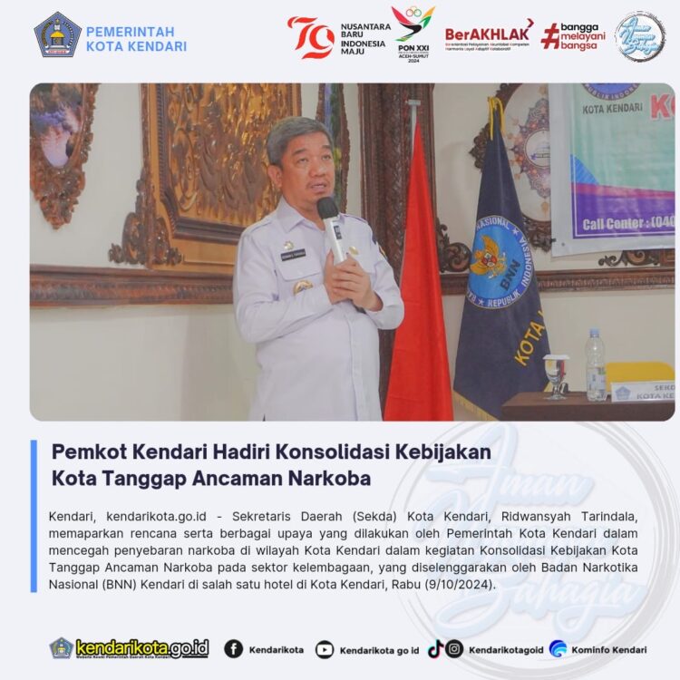 Pemkot Kendari Hadiri Konsolidasi Kebijakan Kota Tanggap Ancaman Narkoba