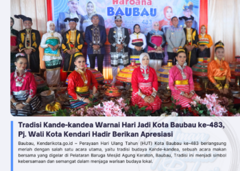 Tradisi Kande-kandea Warnai Hari Jadi Kota Baubau ke-483, Pj. Wali Kota Kendari Hadir Berikan Apresiasi