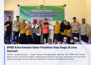 BPBD Kota Kendari Gelar Pelatihan Siap Siaga di Lima Sekolah