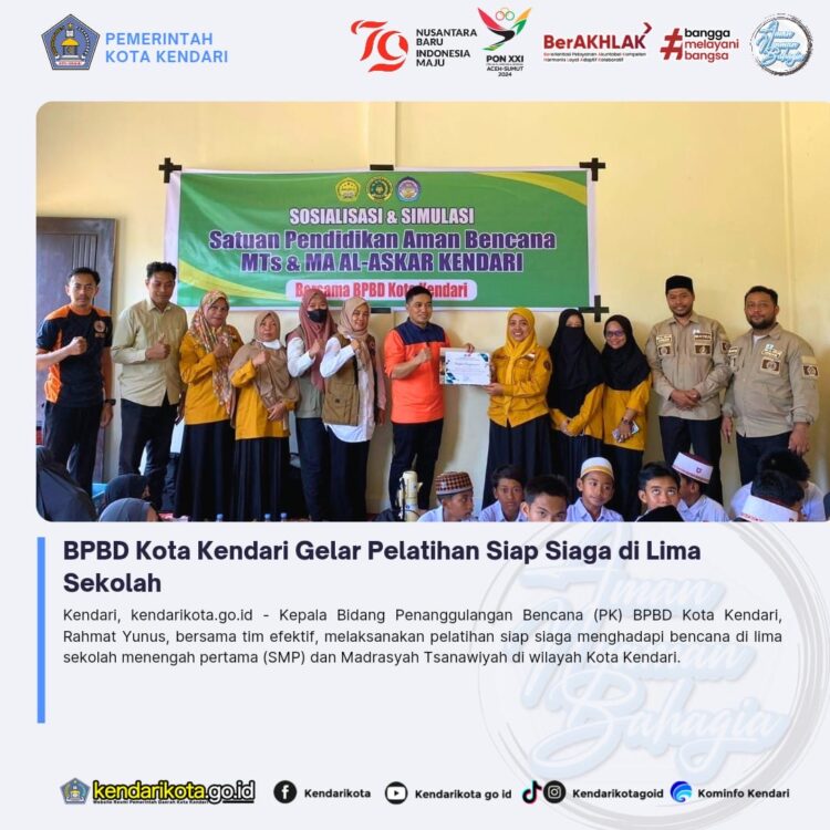 BPBD Kota Kendari Gelar Pelatihan Siap Siaga di Lima Sekolah