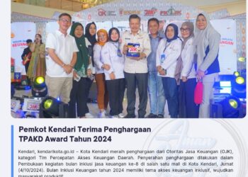 Pemkot Kendari Terima Penghargaan TPAKD Award Tahun 2024