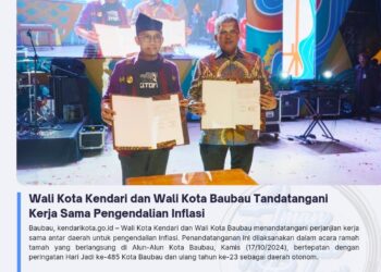 Wali Kota Kendari dan Wali Kota Baubau Tandatangani Kerja Sama Pengendalian Inflasi