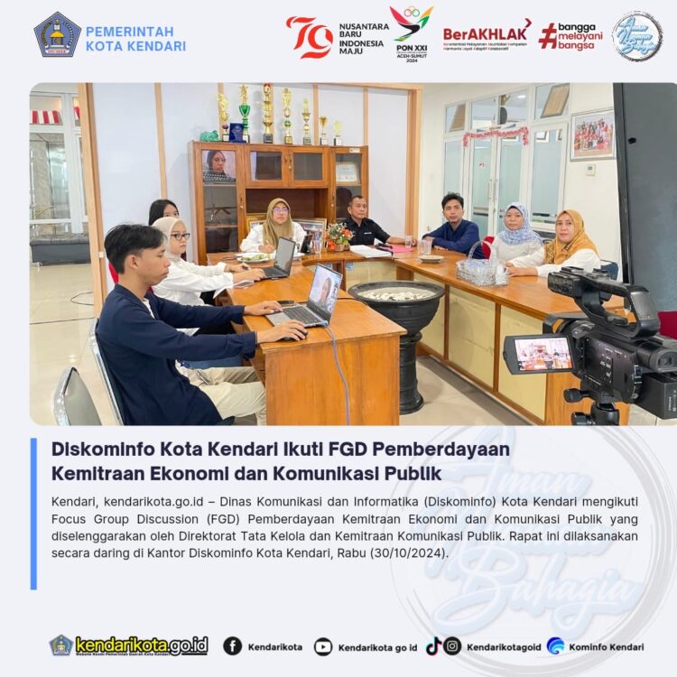 Diskominfo Kota Kendari Ikuti FGD Pemberdayaan Kemitraan Ekonomi dan Komunikasi Publik