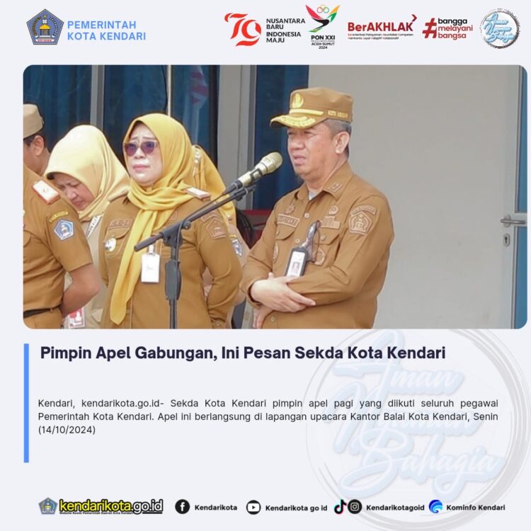 Pimpin Apel Gabungan, Ini Pesan Sekda Kota Kendari
