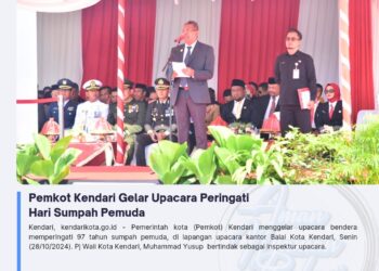 Pemkot Kendari Gelar Upacara Peringati Hari Sumpah Pemuda