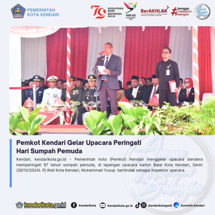 Pemkot Kendari Gelar Upacara Peringati Hari Sumpah Pemuda