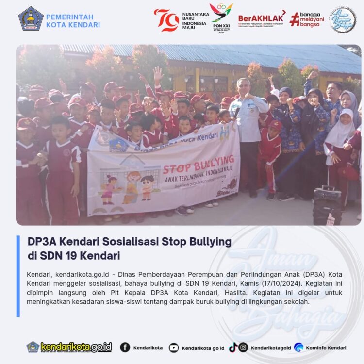 DP3A Kendari Sosialisasi Stop Bullying di SDN 19 Kendari