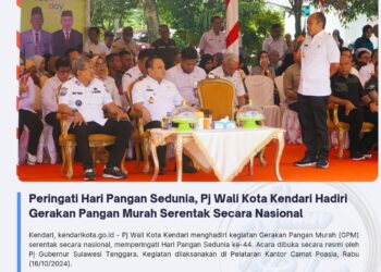 Peringati Hari Pangan Sedunia, Pj Wali Kota Kendari Hadiri Gerakan Pangan Murah Serentak Secara Nasional