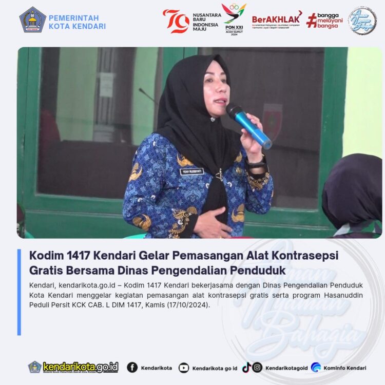 Kodim 1417 Kendari Gelar Pemasangan Alat Kontrasepsi Gratis Bersama Dinas Pengendalian Penduduk