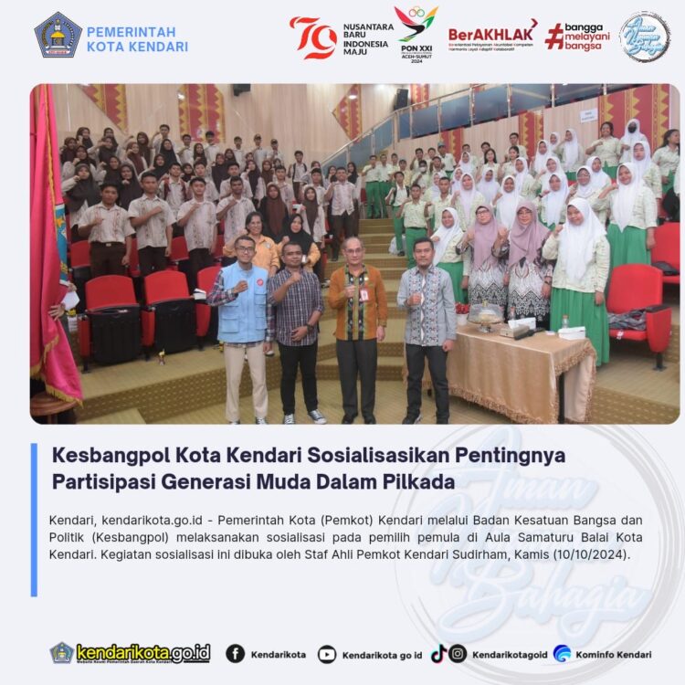 Kesbangpol Kota Kendari Sosialisasikan Pentingnya Partisipasi Generasi Muda Dalam Pilkada