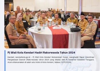 Pj Wali Kota Kendari Hadiri Rakorwasda Tahun 2024