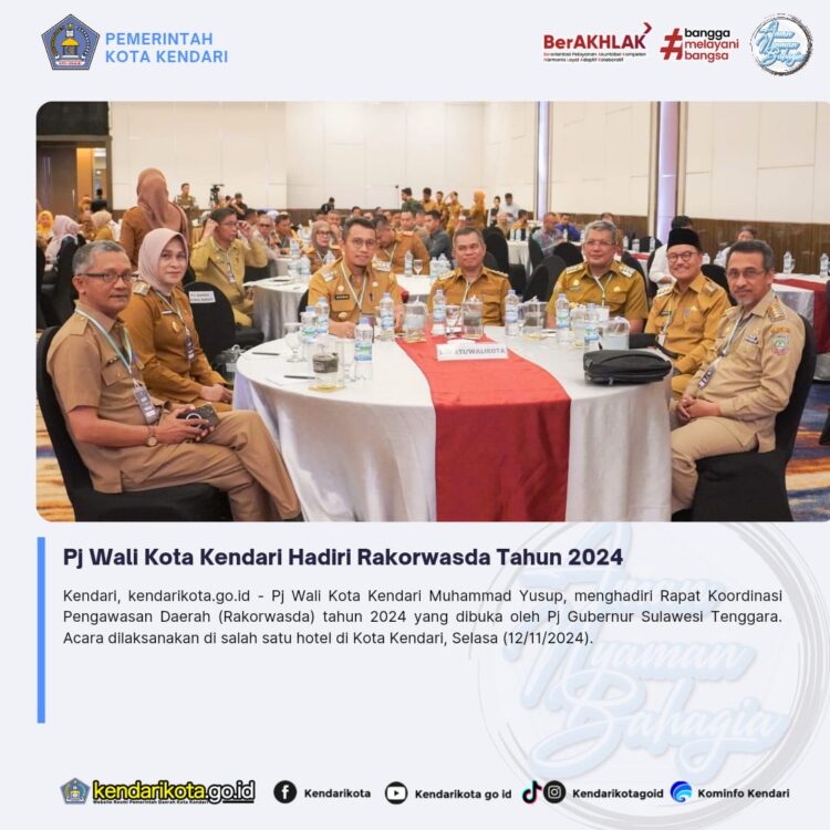 Pj Wali Kota Kendari Hadiri Rakorwasda Tahun 2024