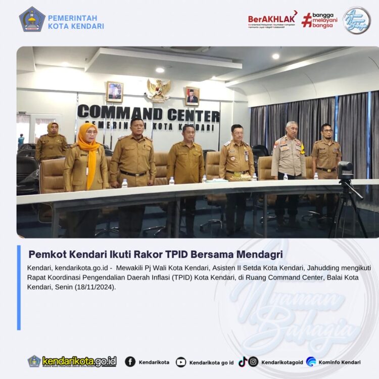 Pemkot Kendari Ikuti Rakor TPID Bersama Mendagri
