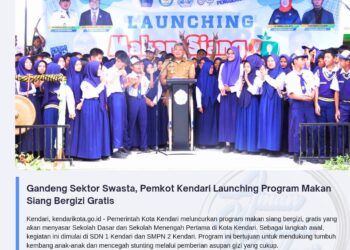 Gandeng Sektor Swasta, Pemkot Kendari Launching Program Makan Siang Bergizi Gratis