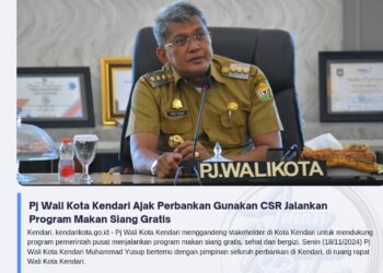Pj Wali Kota Kendari Ajak Perbankan Gunakan CSR Jalankan Program Makan Siang Gratis