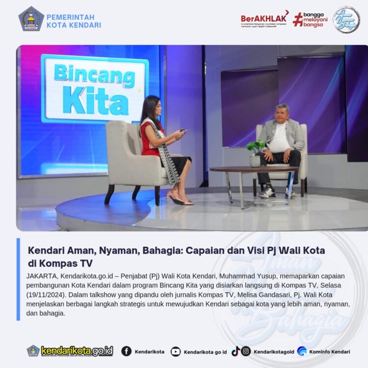 Kendari Aman, Nyaman, Bahagia: Capaian dan Visi Pj Wali Kota di Kompas TV