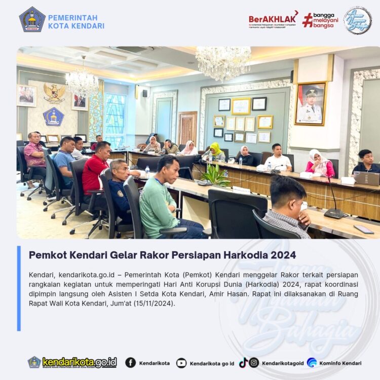 Pemkot Kendari Gelar Rakor Persiapan Harkodia 2024