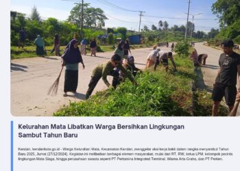 Kelurahan Mata Libatkan Warga Bersihkan Lingkungan Sambut Tahun Baru