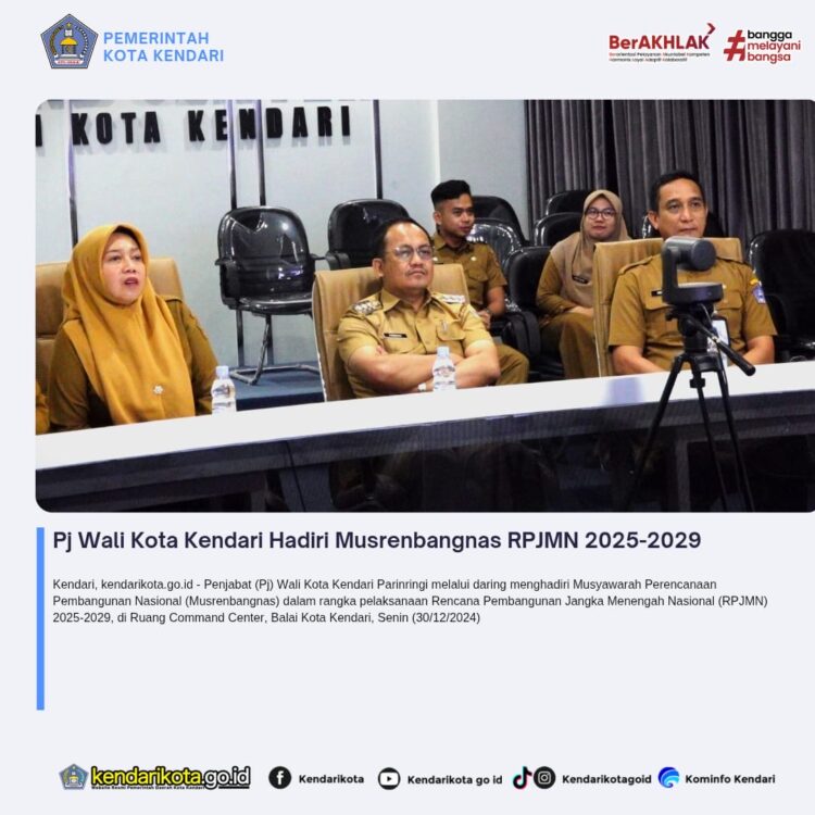 Pj Wali Kota Kendari Hadiri Musrenbangnas RPJMN 2025-2029